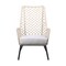 Armen Living Marco Indoor Outdoor Steel Lounge Chair with Natural Springs Rope and Gray Cushion LCMPCHNAT - alternate 3